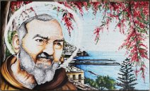 Pannello in pietra lavica Padre Pio